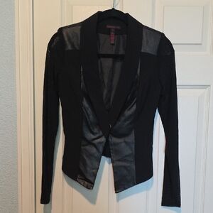 Sheer Sleeve Black Women's Jacket